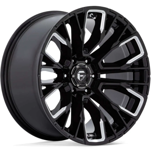 17" FUEL REBAR 6 GLOSS BLACK WITH MILLED SPOKE ACCENTS D84917908445