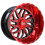 22" TIS WHEELS 544RM CANDY RED WITH MILLED SPOKE WINDOWS  544RM-2220944 RIMS