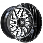 24" TIS WHEELS 544MB GLOSS BLACK WITH MACHINED SPOKE FACES 544MB-2446876 RIMS