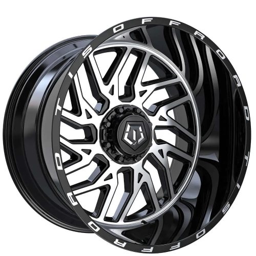 20" TIS WHEELS 544MB GLOSS BLACK WITH MACHINED SPOKE FACES 544MB-2100525 RIMS