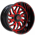 20" TIS WHEELS 544MBR GLOSS BLACK WITH MACHINED SPOKE FACES AND RED TINT 544MBR-2106812 RIMS
