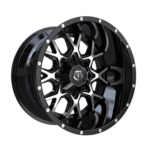 17" TIS WHEEL 549MB GLOSS BLACK WITH MACHINED SPOKE FACES RIMS 549MB-7900512