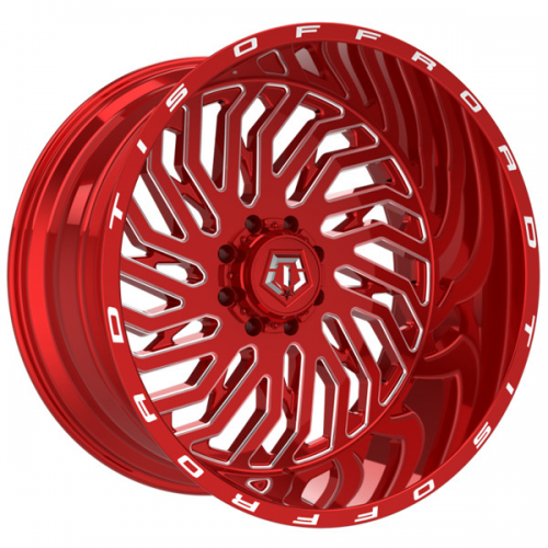 22" TIS WHEELS 561RM RED WITH MILLED SPOKE ACCENTS RIMS 561RM-2226844