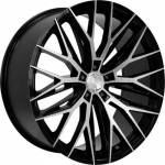 22" Lexani Aries Black with Machined Spoke Faces Rims 685-2205-45-27MB
