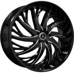 28" Lexani Decatur Gloss Black with Milled Spoke Accents Rims A202-2895-15-15BG