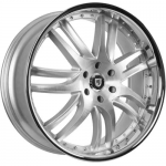 24" Lexani Profile Silver with Machined Spoke Faces and a Stainless Steel Lip Rims 699-2410-73-05SMS