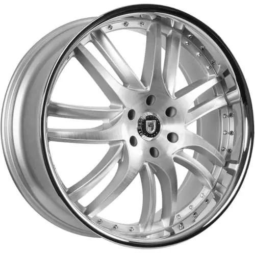 24" Lexani Profile Silver with Machined Spoke Faces and a Stainless Steel Lip Rims 699-2410-15-20SMS