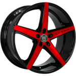 22" Lexani R-Four Black with Brushed Red Spoke Faces Rims R04-2210-15-20RTB