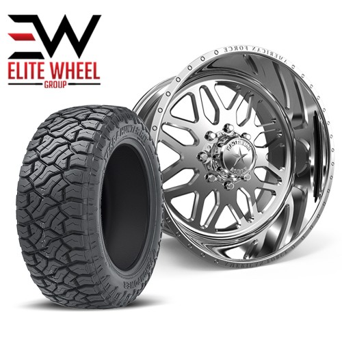 CHEVY/GMC 1500 WHEEL & TIRE PACKAGE AMERICAN FORCE SUPER SINGLE SERIES - 26" AFW B02 TRAX SS