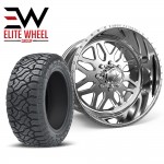 FORD F250 WHEEL & TIRE PACKAGE AMERICAN FORCE SUPER SINGLE SERIES - 24" AFW B02 TRAX SS