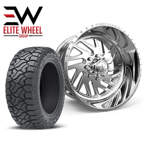 CHEVY/GMC 2500 WHEEL & TIRE PACKAGE AMERICAN FORCE SUPER SINGLE SERIES - 24" KASH SS