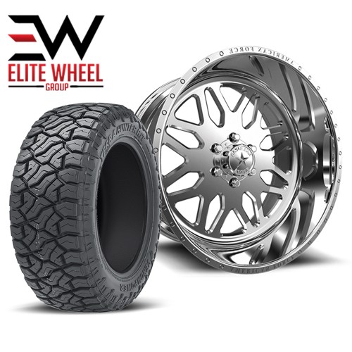 CHEVY/GMC 1500 WHEEL & TIRE PACKAGE AMERICAN FORCE SUPER SINGLE SERIES - 24" AFW B02 TRAX SS