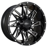 18" IMPACT OFF-ROAD WHEELS 814 GLOSS BLACK WITH MILLED WINDOWS RIMS