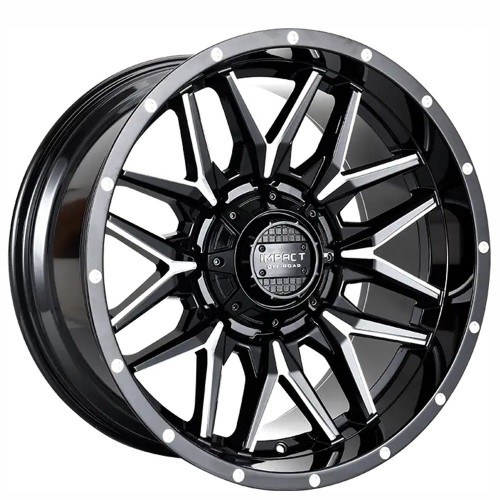 17" IMPACT OFF-ROAD WHEELS 819 MATTE BLACK WITH MILLED WINDOWS RIMS
