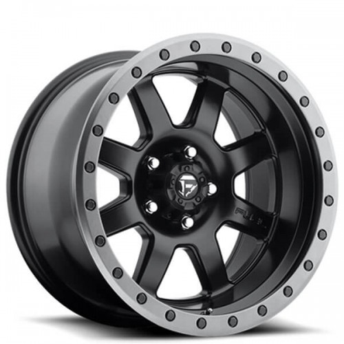 18" FUEL WHEELS D551 TROPHY MATTE BLACK WITH GREY RING OFF-ROAD RIMS