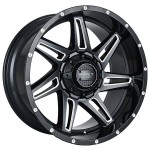 20" IMPACT OFF-ROAD WHEELS 820 GLOSS BLACK WITH MILLED WINDOWS RIMS