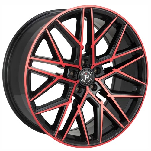 20" IMPACT RACING WHEELS 602 GLOSS BLACK WITH RED MACHINED FACE RIMS