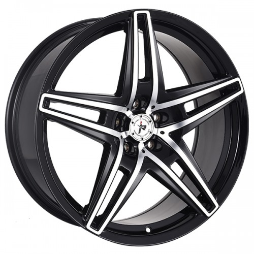 22" IMPACT RACING WHEELS 604 GLOSS BLACK WITH MACHINED FACE RIMS