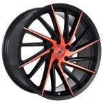 20" IMPACT RACING WHEELS 608 GLOSS BLACK WITH RED MACHINED FACE RIMS