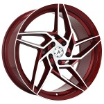 20" IMPACT RACING WHEELS 605 RED WITH MACHINED FACE RIMS